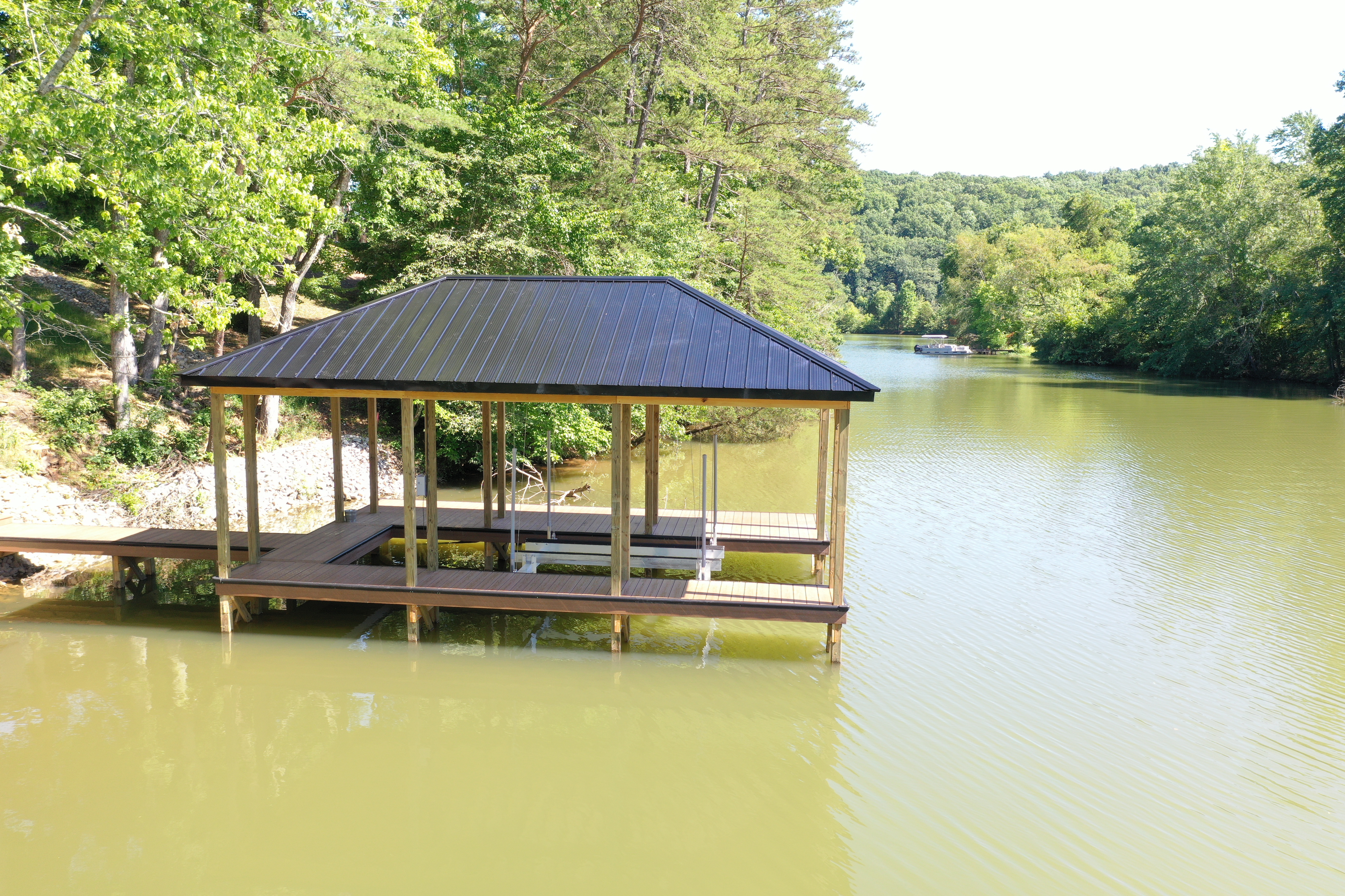 Finished pavilion-style dock built after a successful TVA 26a permit approval
