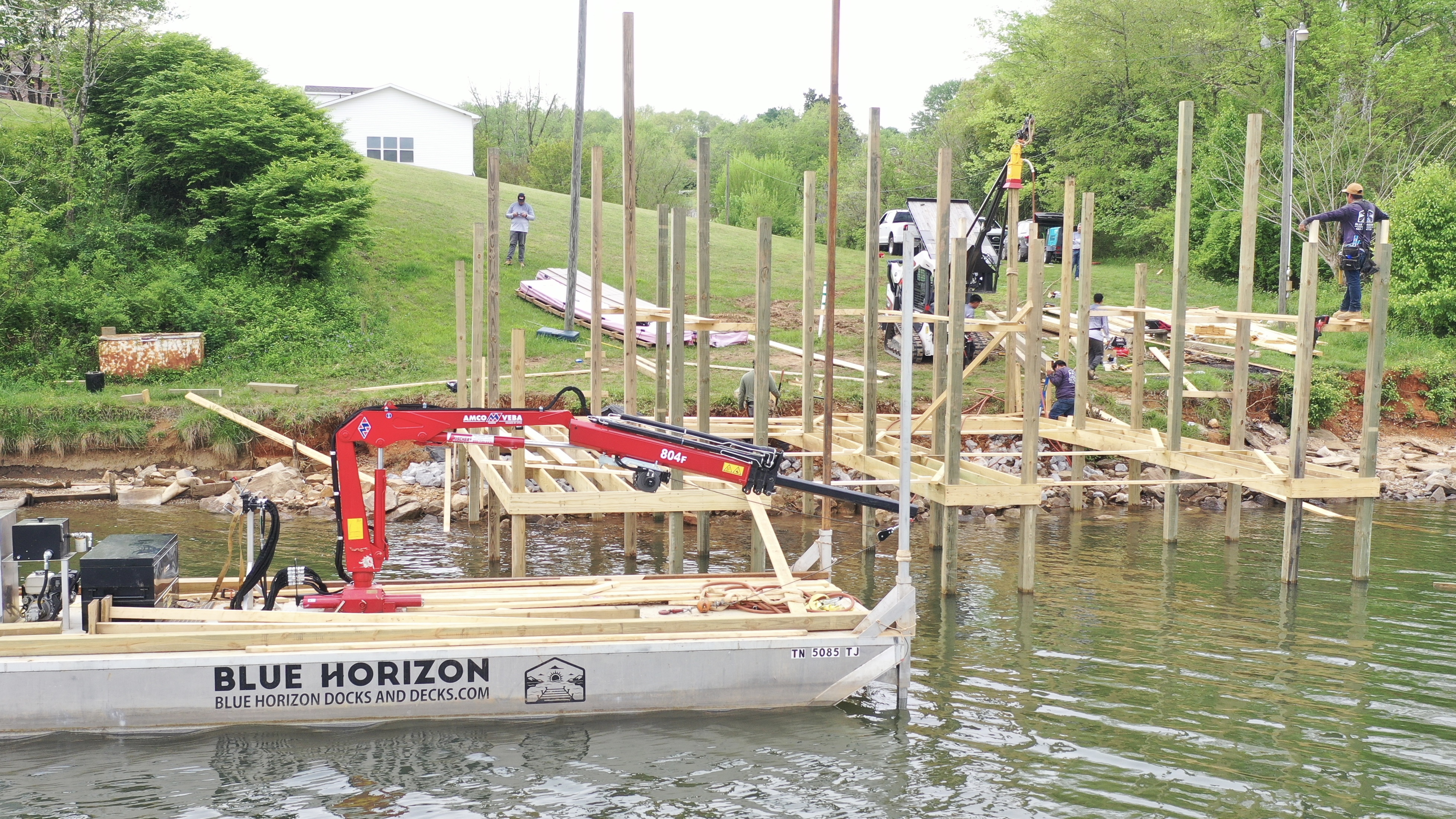 Covered boathouse with cupola on Norris